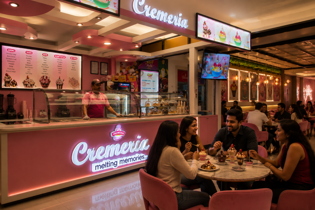 Customers experiencing magnificent late night dessert Noida configurations